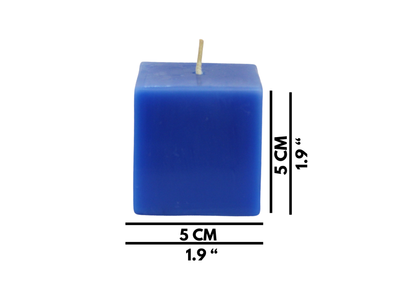 VELA CUBO AZUL CH 