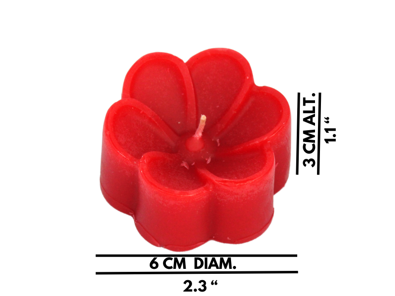 VELA FLOR HUNDIDA ROJA 